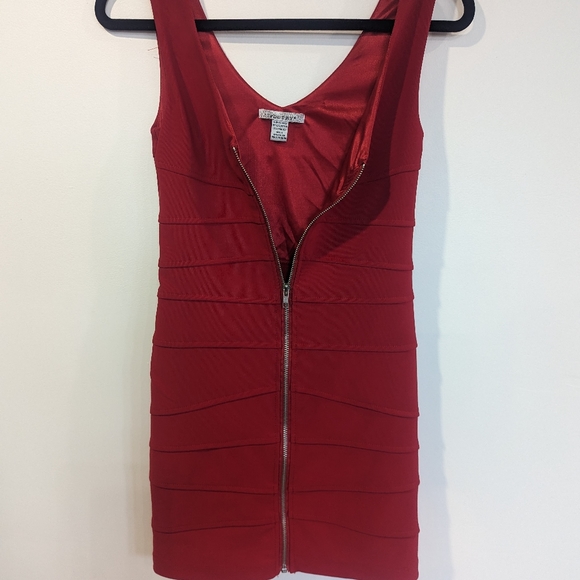 Poetry red full zipper dress. Very sexy. No flaws. Size small. - Picture 2 of 6